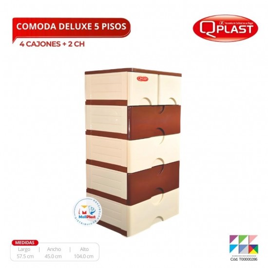 Comoda Deluxe 5 Pisos (4 Gd + 2 Ch)