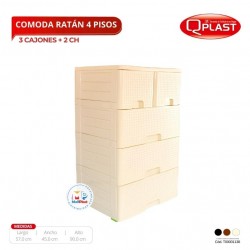 Comoda Ratân 4 Pisos ( 3 Gr + 2 Ch)