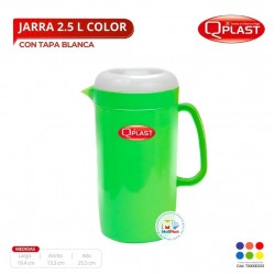 Jarra 2.5 L Color Con Tapa