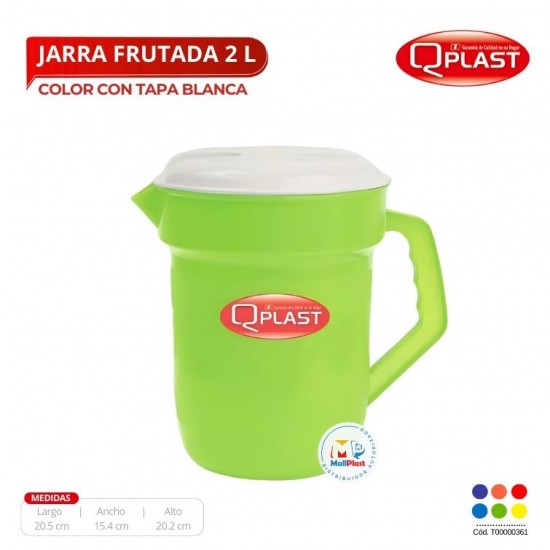 Jarra Frutada 2 L Color Con Tapa