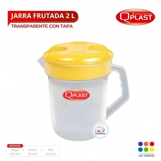 Jarra Frutada 2 L Transp Con Tapa