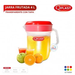 Jarra Frutada 4 L Transp Con Tapa