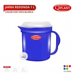 Jarra Redonda 1 L Color Con Tapa