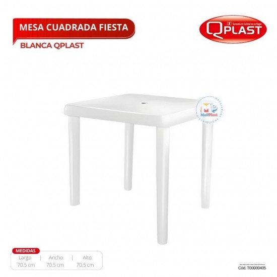 Mesa Cuadrada Fiesta Blanca