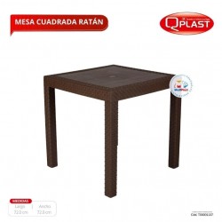 Mesa Cuadrada Ratân 72 X 72