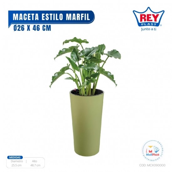 MACETA REDONDA ESTILO MARFIL Ø26X46 CM