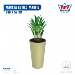 MACETA REDONDA ESTILO MARFIL Ø30 X 57 CM