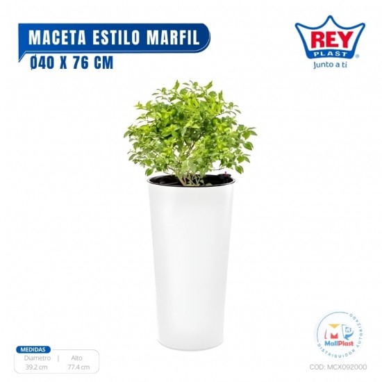 MACETA REDONDA ESTILO MARFIL Ø40X76 CM