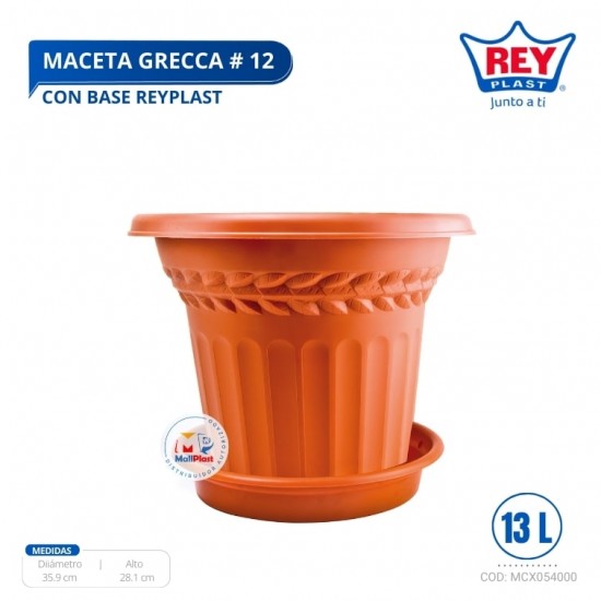 MACETA GRECCA # 12 C/ BASE