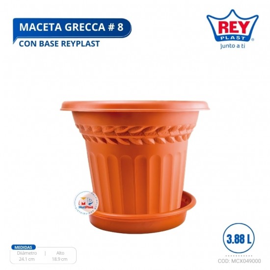 MACETA GRECCA # 8 C/ BASE