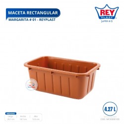 MACETA RECTANGULAR MARGARITA # 01