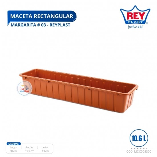 MACETA RECTANGULAR MARGARITA # 03