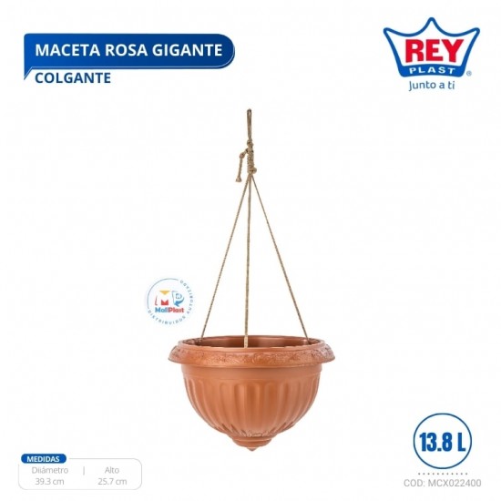 MACETA ROSA GIGANTE COLGANTE