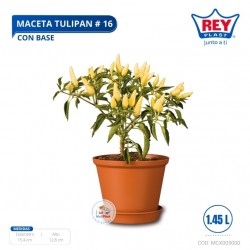 MACETA TULIPAN # 16 C/ BASE