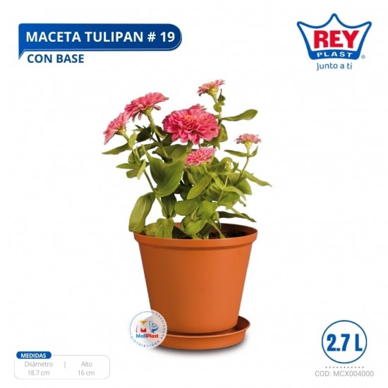 MACETA TULIPAN # 19 C/ BASE