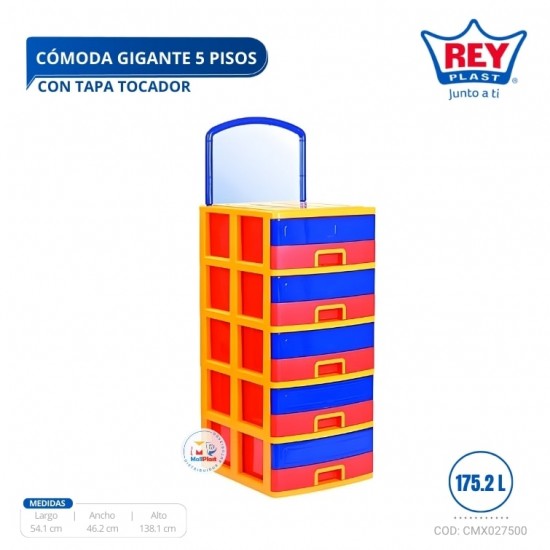 COMODA GIGANTE 5 PISOS C/ TOCADOR