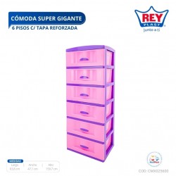 COMODA SUPER GIGANTE 6 PISOS C/ TAPA REFORZADA