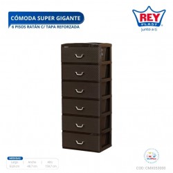 COMODA SUPER GIGANTE 6 PISOS RATAN C/ TAPA REFORZADA