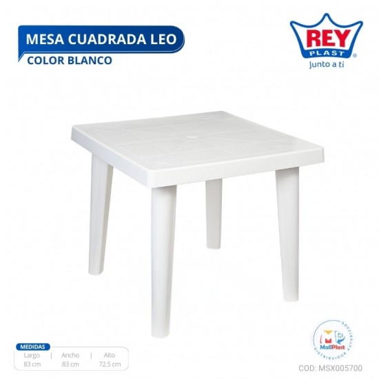 MESA CUADRADA LEO COLOR BLANCO