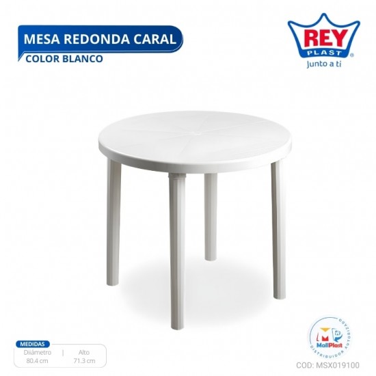 MESA REDONDA CARAL COLOR BLANCO