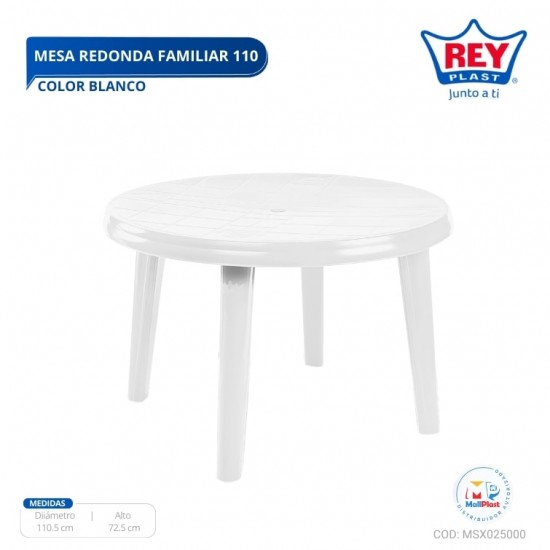 MESA REDONDA FAMILIAR 110 - BLANCA