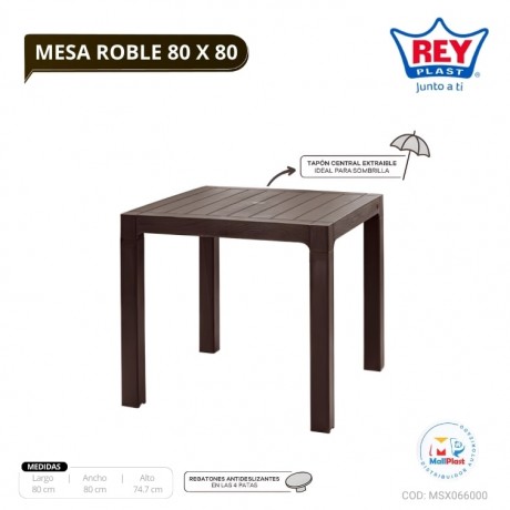 MESA ROBLE 80 X 80