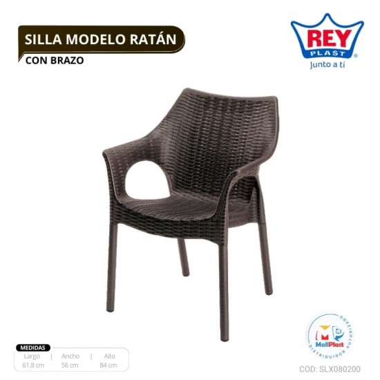 SILLA MODELO RATAN C/ BRAZO