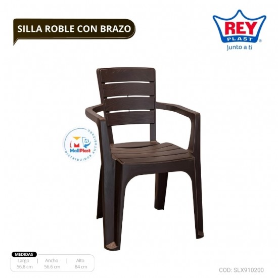 SILLA ROBLE CON BRAZOS