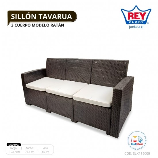 SILLON TAVARUA 3 CUERPO MODELO RATAN