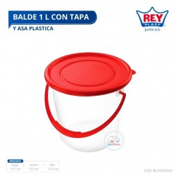 BALDE 1 L C/ TAPA Y ASA PLASTICA