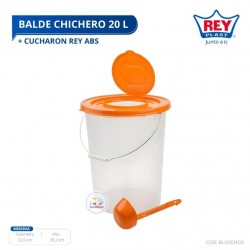 BALDE CHICHERO 20 L + CUCHARON REY ABS