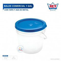 BALDE COMERCIAL 1 GAL C/ TAPA Y ASA DE METAL