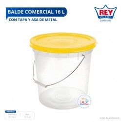 BALDE COMERCIAL 16 L C/ TAPA Y ASA DE METAL