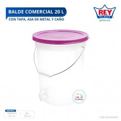 BALDE COMERCIAL 20 L C/ TAPA, ASA DE METAL Y CAÑO