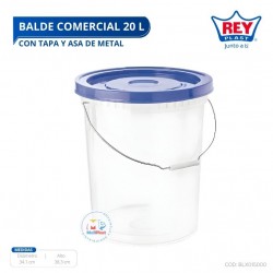 BALDE COMERCIAL 20 L C/ TAPA Y ASA DE METAL