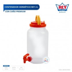 CONTENEDOR HERMETICO REY 4 L C/ CAÑO PREMIUM