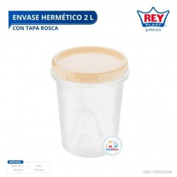 ENVASE HERMETICO 2 L C/ TAPA ROSCA