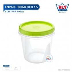 ENVASE HERMETICO 1.5 L C/ TAPA ROSCA