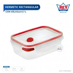 HERMETIC RECTANGULAR C/ VALVULA 0.7 L