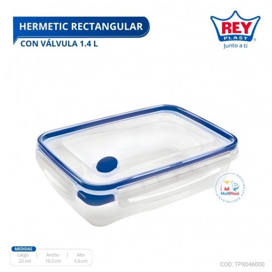 HERMETIC RECTANGULAR C/ VALVULA 1.4 L