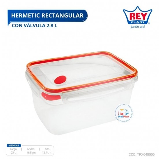 HERMETIC RECTANGULAR C/ VALVULA 2.8 L