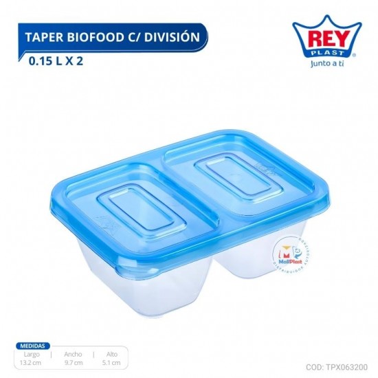 TAPER BIOFOOD C/ DIVISION 0.15 L X 2