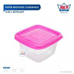 TAPER BIOFOOD CUADRADO 0.55 L