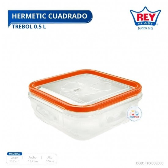 HERMETIC CUADRADO TREBOL 0.5 L