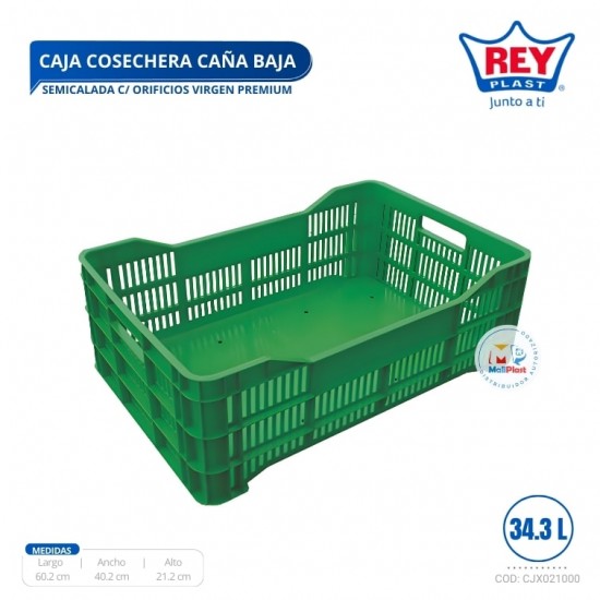 CAJA COSECHERA CAÑA BAJA SEMICALADA C/ ORIFICIOS VIRGEN PREMIUM