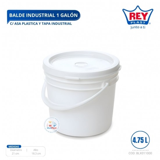 BALDE INDUSTRIAL 1 GAL C/ ASA PLASTICA Y TAPA INDUSTRIAL