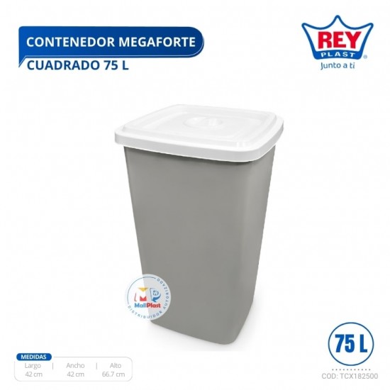 CONTENEDOR MEGAFORTE CUADRADO 75 L