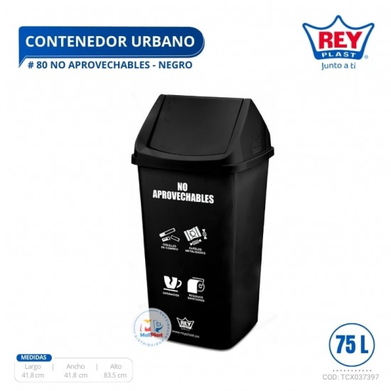 CONTENEDOR URBANO # 80 NO APROVECHABLES - NEGRO