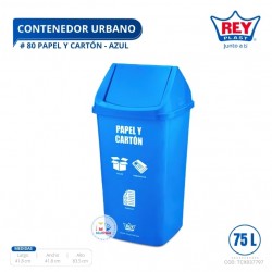 CONTENEDOR URBANO # 80 PAPEL Y CARTON - AZUL