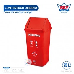 CONTENEDOR URBANO # 80 PELIGROSOS - ROJO